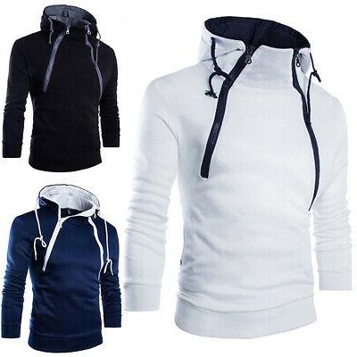 doppio zip pullover felpa con cappuccio felpe
