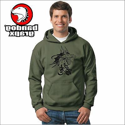 dragon felpa nera con cappuccio japan drago