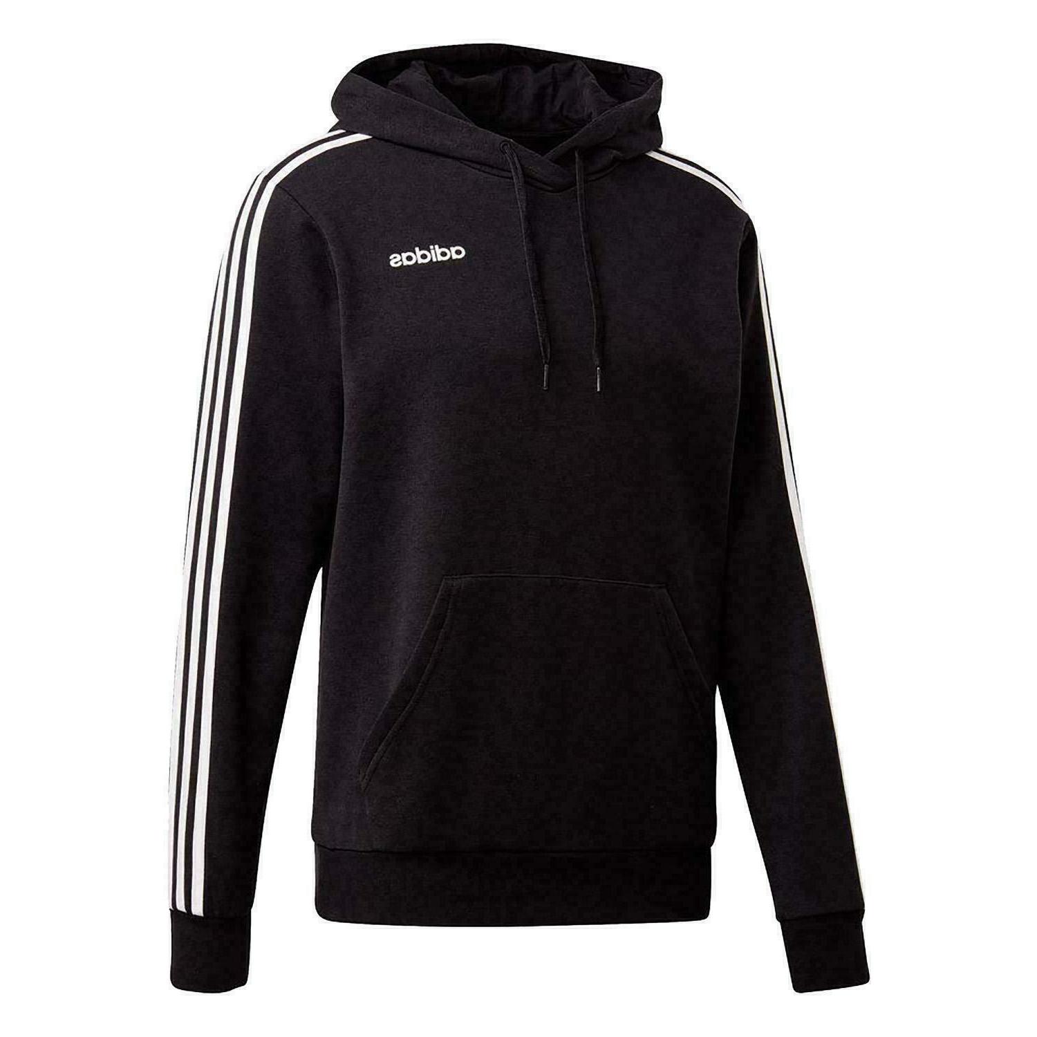 du0498 felpa cappuccio cotone uomo nero nuova
