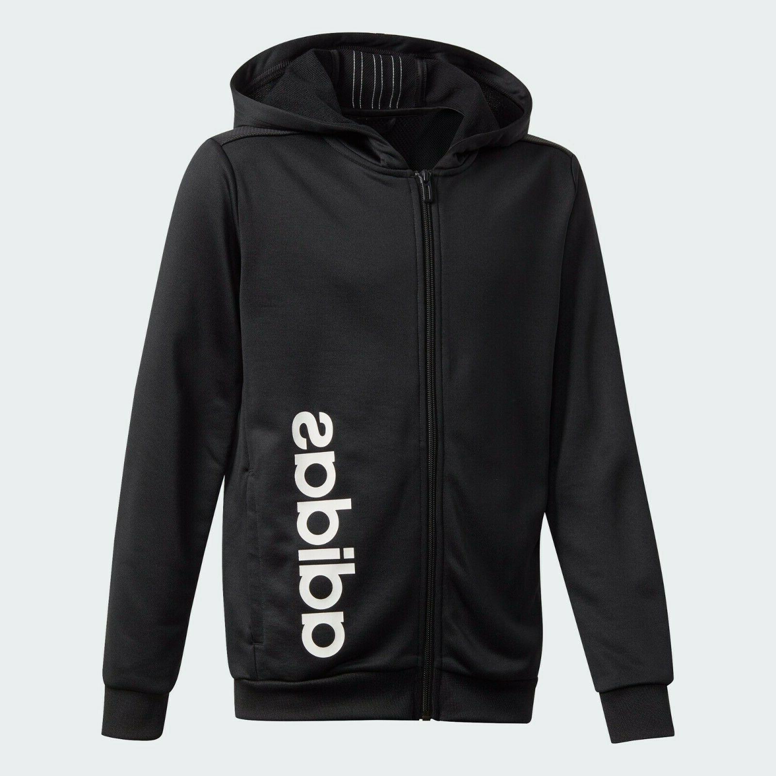 ei7933 3 stripes hoodie felpa bambino nero