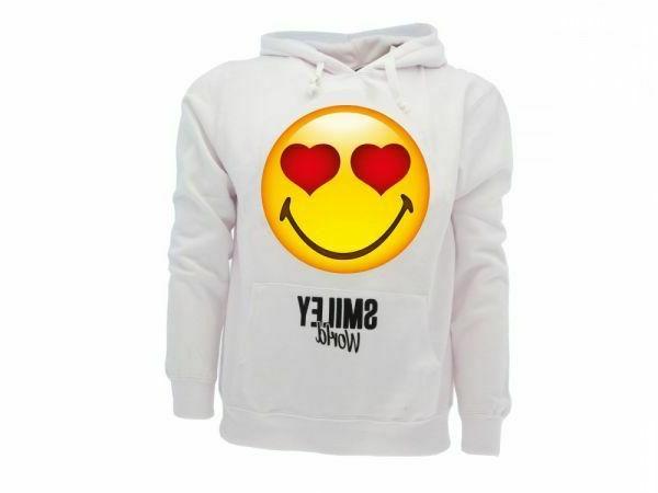 emoction felpa con cappuccio faccine anni 80