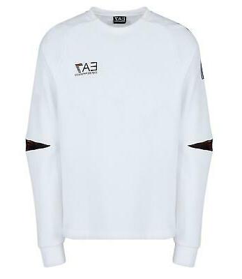 emporio armani 7 felpa uomo bianco girocollo