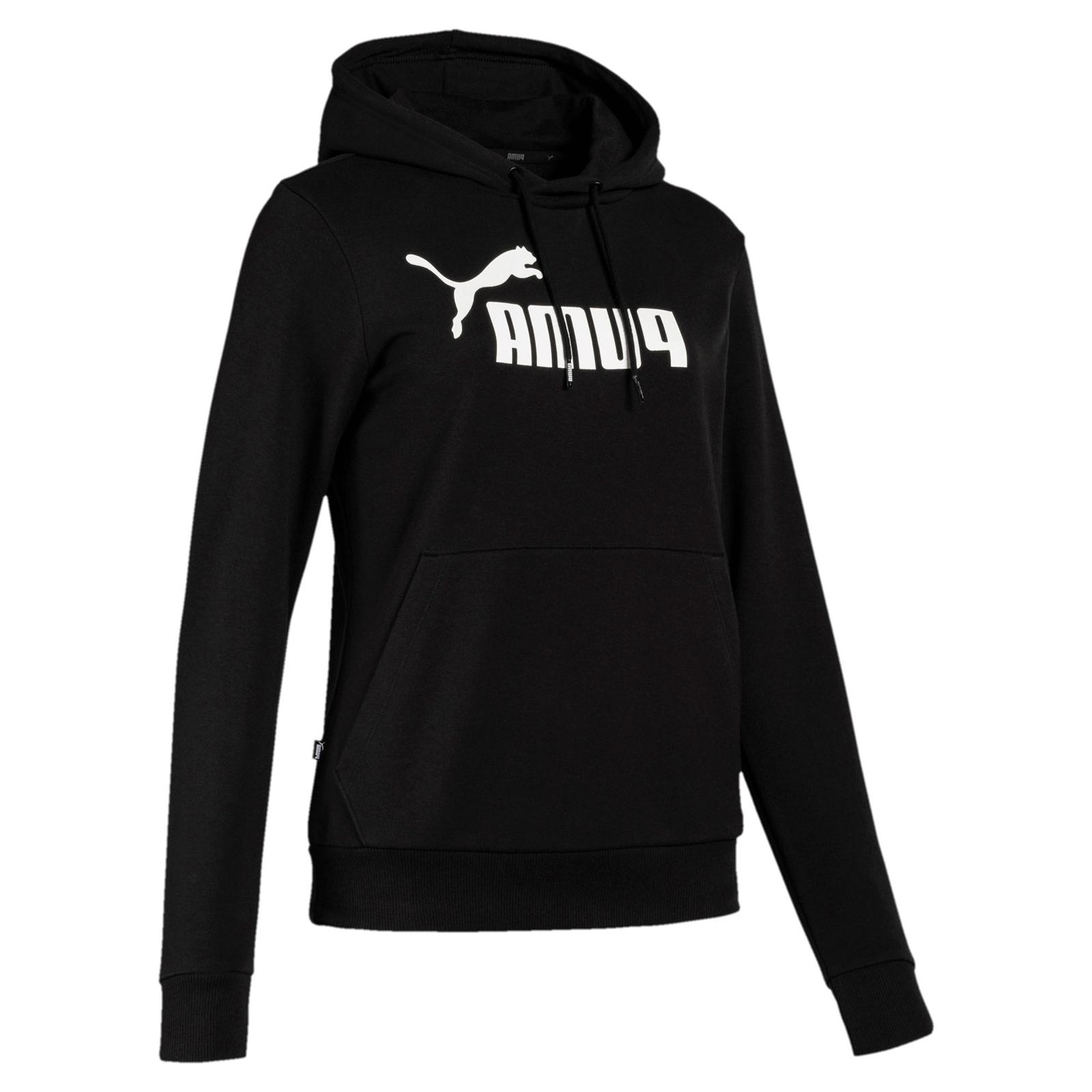 essentials felpa con cappuccio cotone black stampa