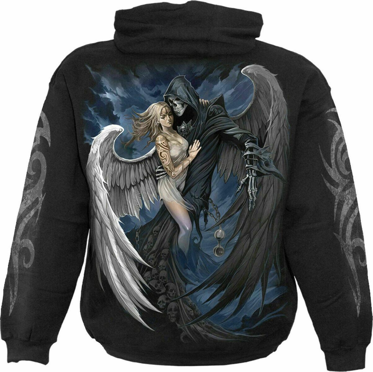fallen felpa biker goth teschio rock mietitore