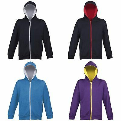 felpa aperta con cappuccio doppio colore casual