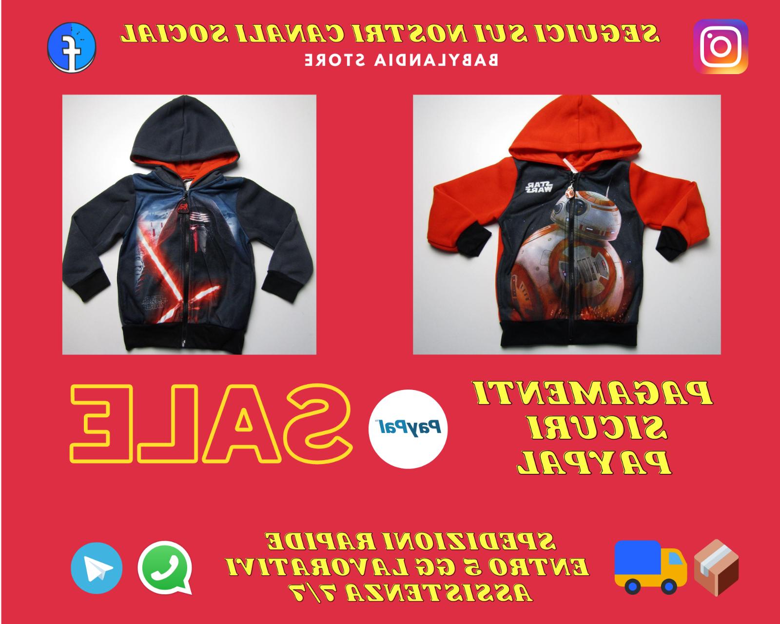 felpa aperta star wars bambino felpata all