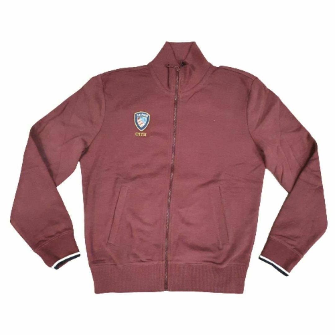 felpa aperta uomo 19wbluf01230 senza cappuccio bordeaux