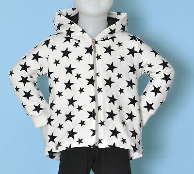 felpa bambina bimba stelle zip cappuccio moda