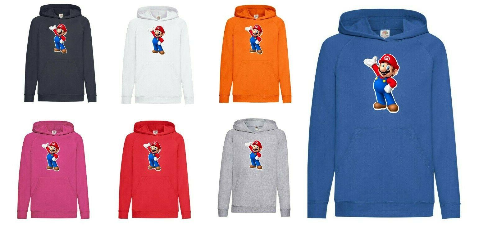 felpa bambino leggera con cappuccio stampa supermario