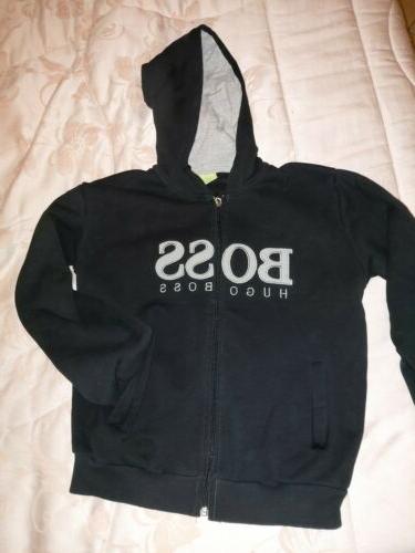 felpa bambino nera cappuccio cerniera zip tg