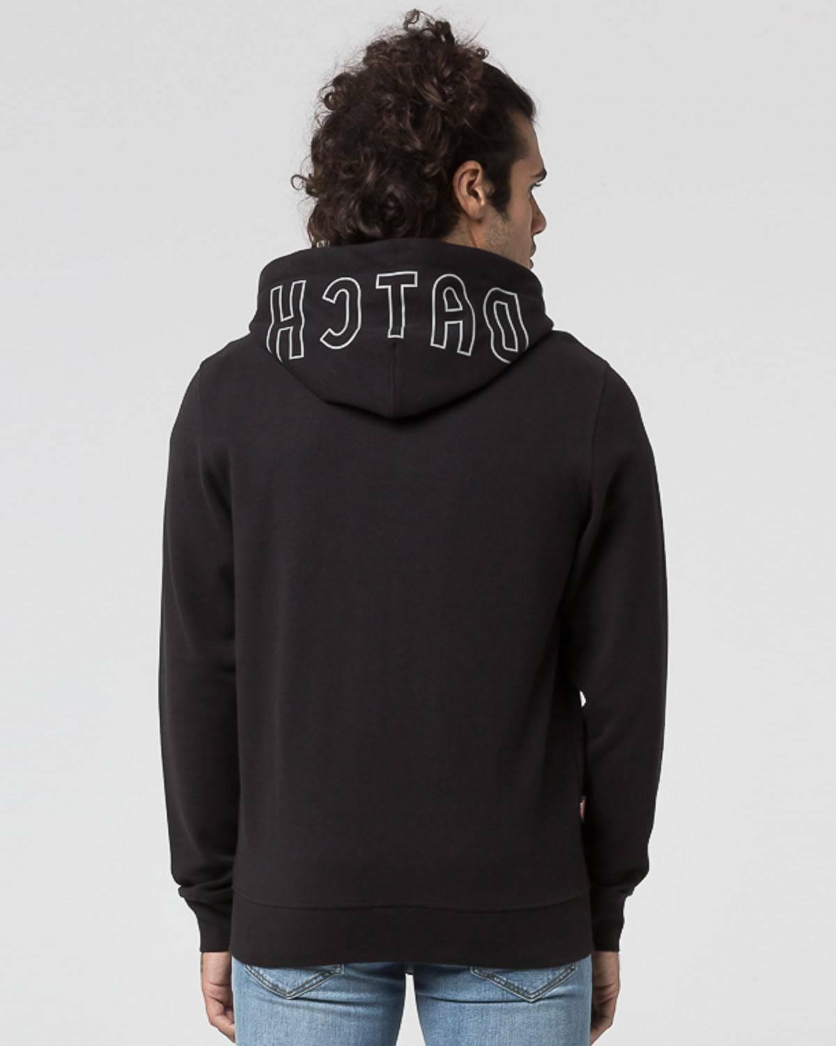 felpa nera sportiva uomo aperta con zip