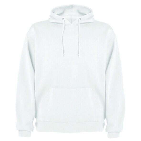 felpa bianca unisex capucha taglia xl
