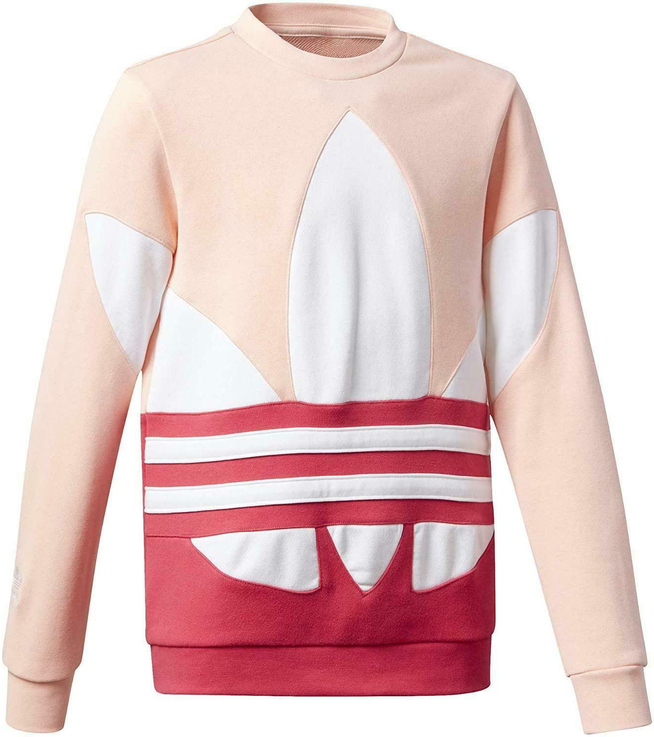 felpa big trefoil crew bambina pink gd2718