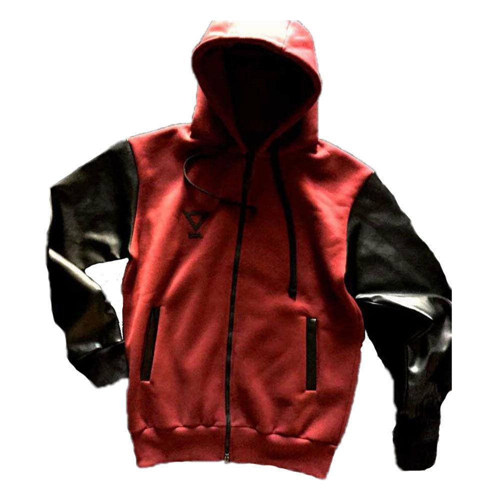 felpa blaze zip leather bordeaux black