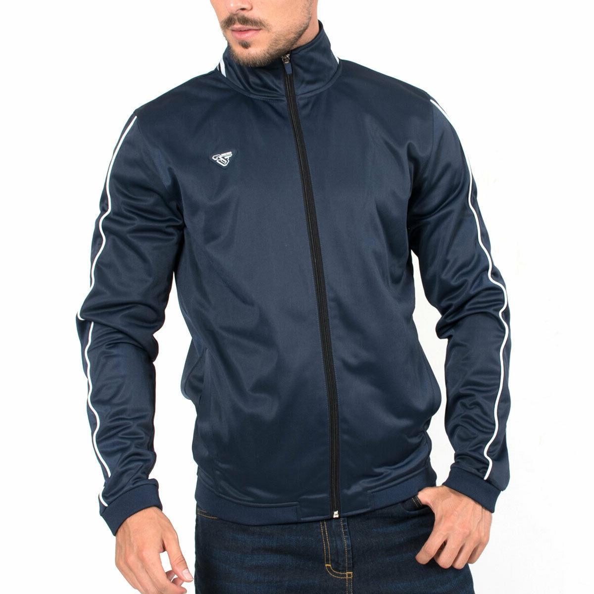 felpa blu con zip senza cappuccio