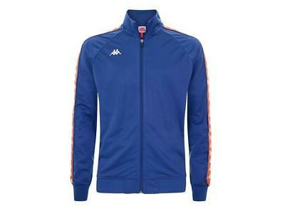 felpa bomber zip blu con bande oro