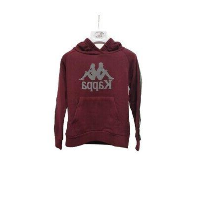 felpa bordeaux bambino manica lunga con cappuccio
