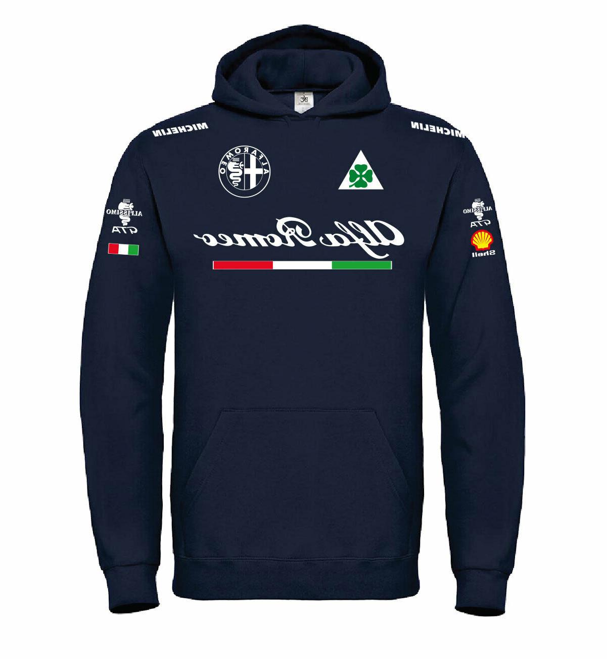 felpa cappuccio alfa romeo quadrifoglio racing pista