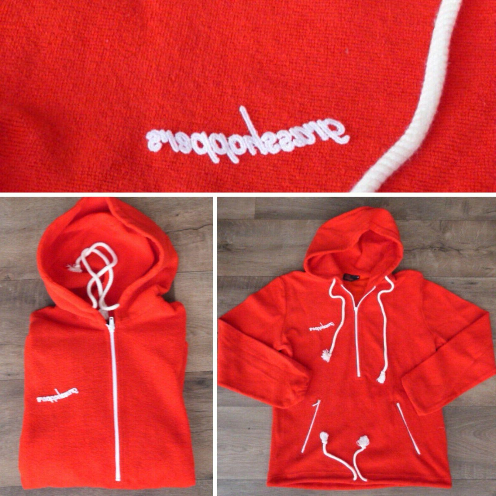 felpa cappuccio da donna rossa grasshoppers con