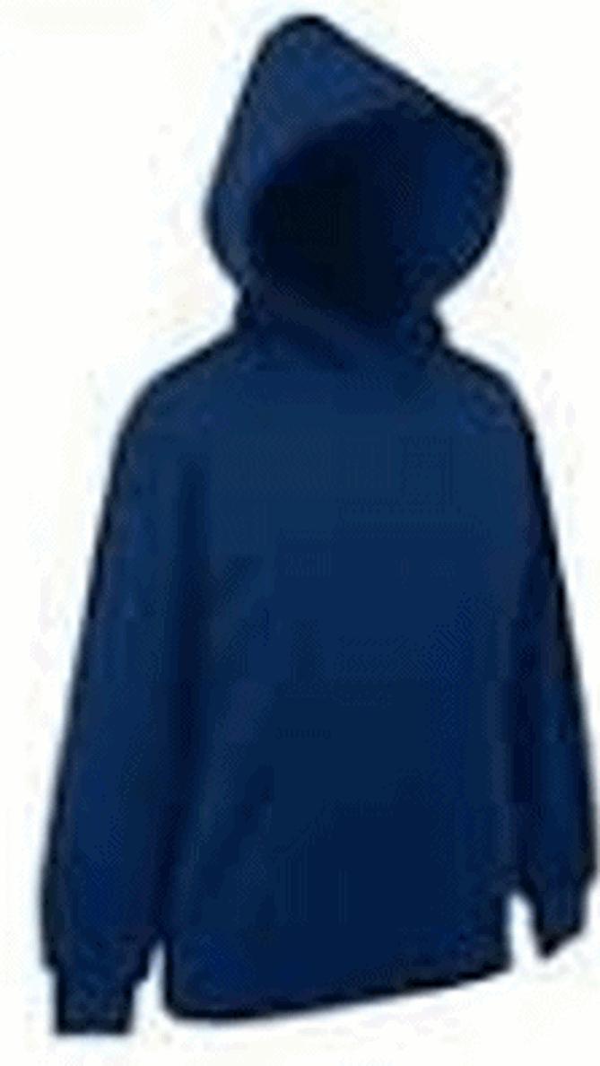felpa cappuccio e tasche bambino col blu