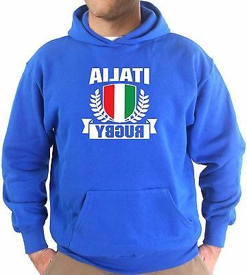 felpa cappuccio kj1667 stemma italia rugby sei
