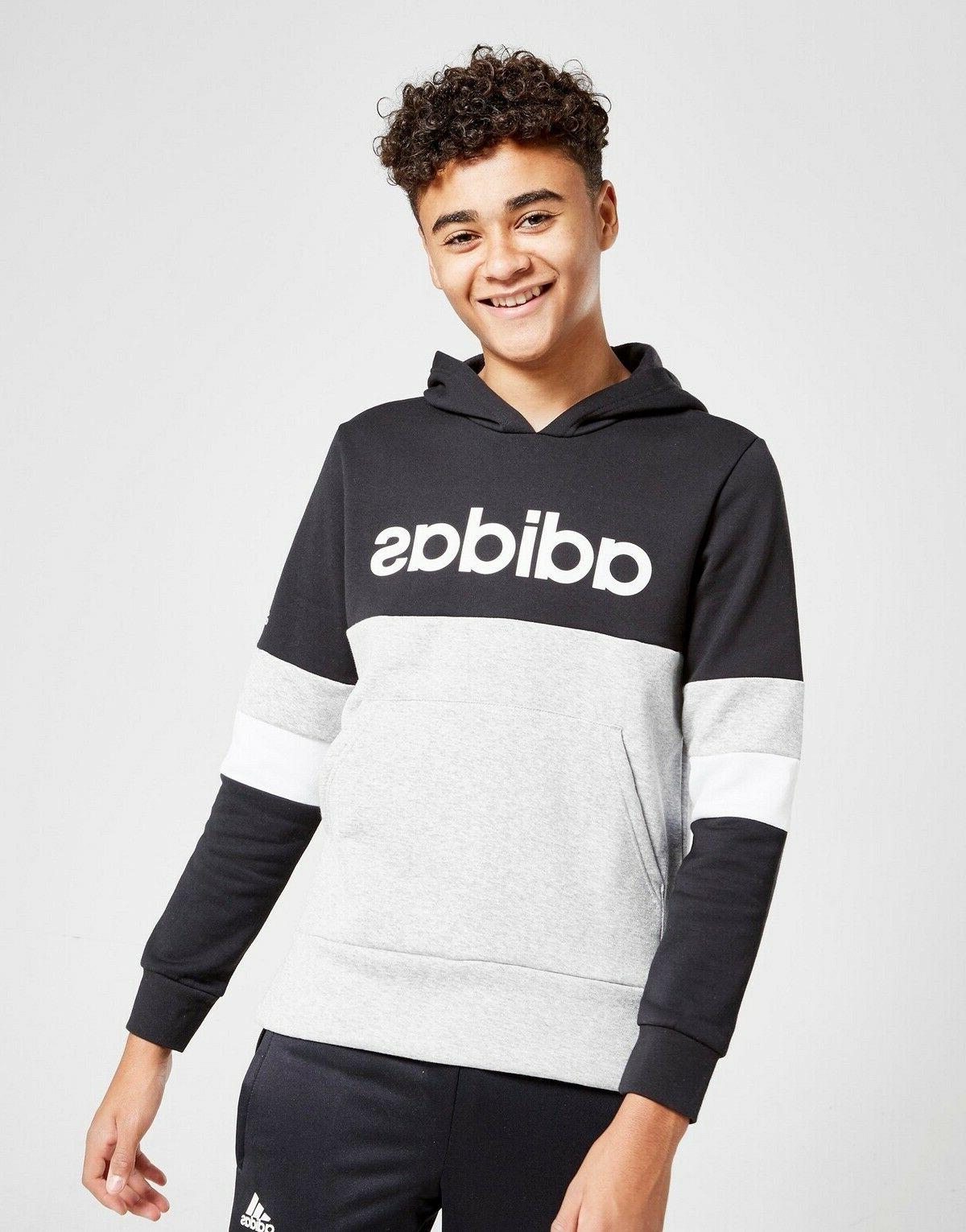 felpa cappuccio linear colorblock hooded gd6324 bambino