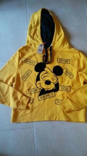 felpa cappuccio s giallo ocra disney topolino