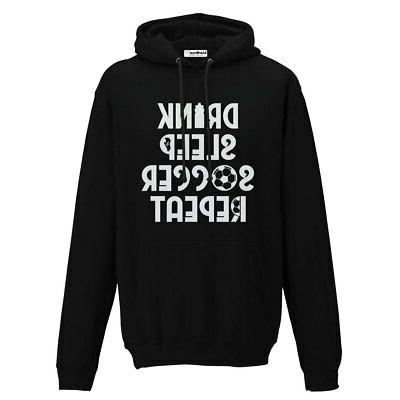 felpa cappuccio sport calcio drink sleep soccer