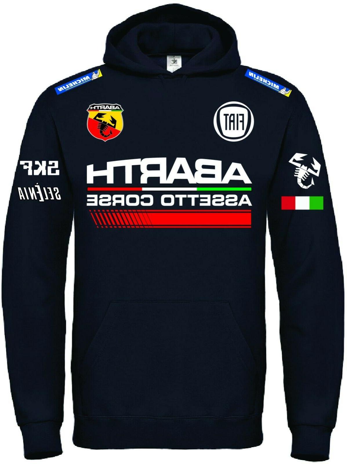 felpa cappuccio unisex abarth assetto corse fiat