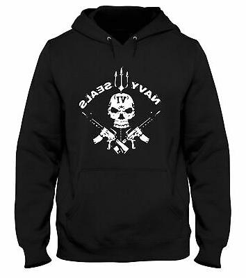 felpa cappuccio uomo nera tm0433 navy seals