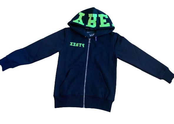 felpa cappuccio zip bambino kids nera stampa