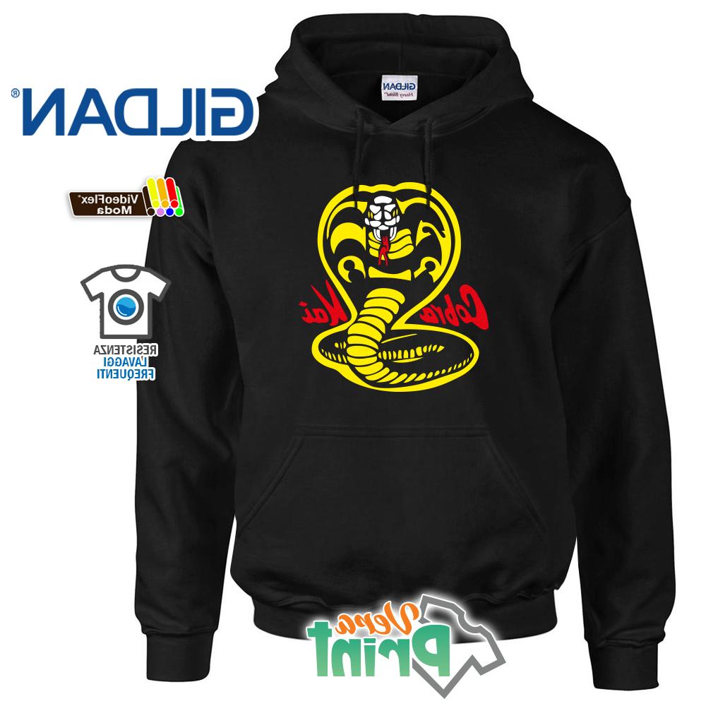 felpa cobra karate kai logo training cappuccio