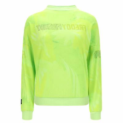 felpa comfort stampa tropicale con logo lurex