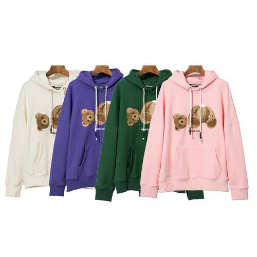 felpa con cappuccio allentata casual con stampa