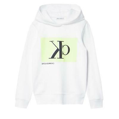 felpa con cappuccio bambino bianco giallo fluo