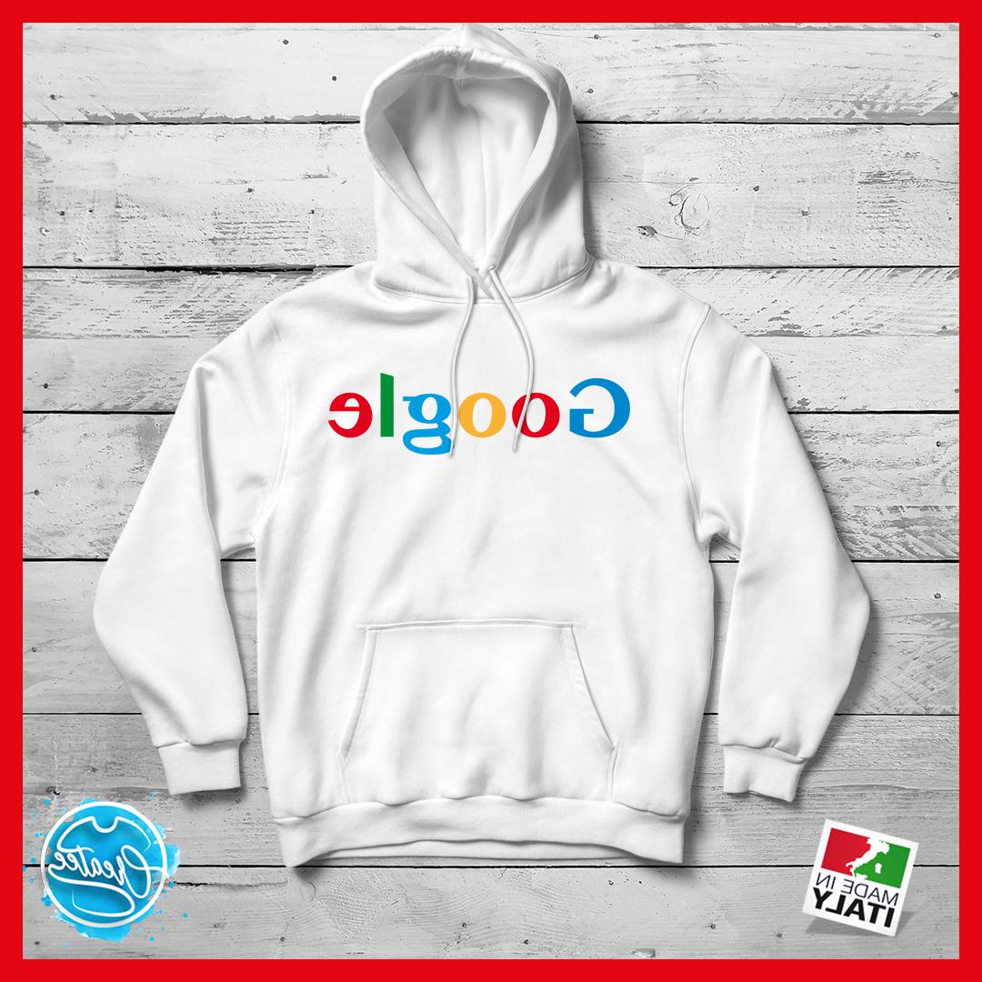 felpa con cappuccio bianca google sport per