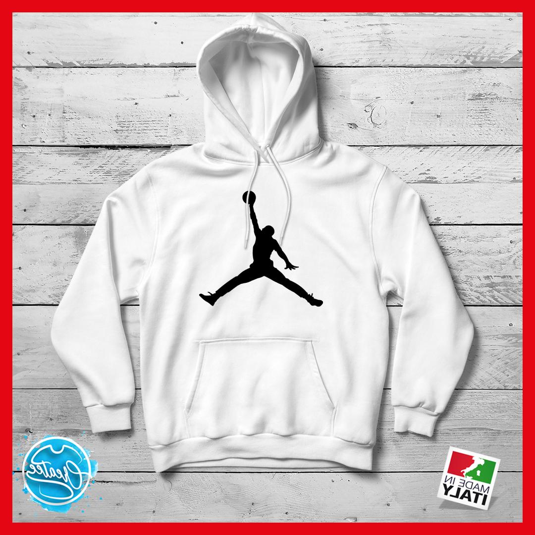 felpa con cappuccio bianca jordan sport per