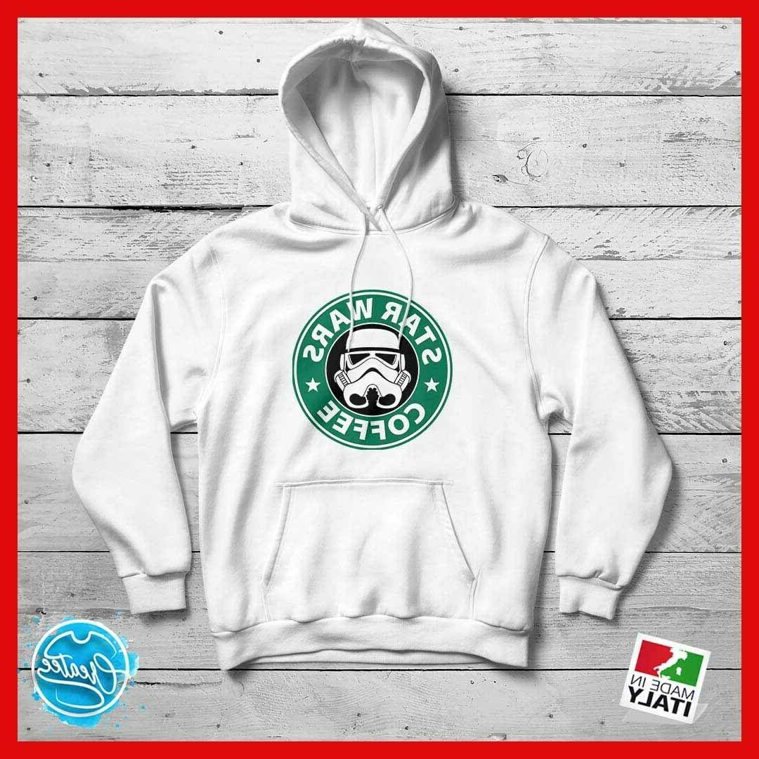felpa con cappuccio bianca parodia starwars divertente