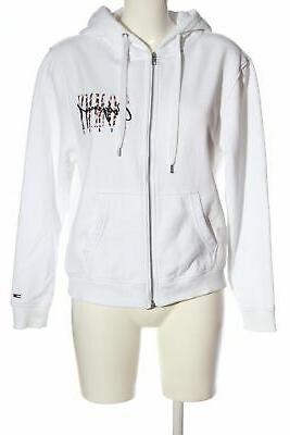 felpa con cappuccio bianco caratteri ricamati stile