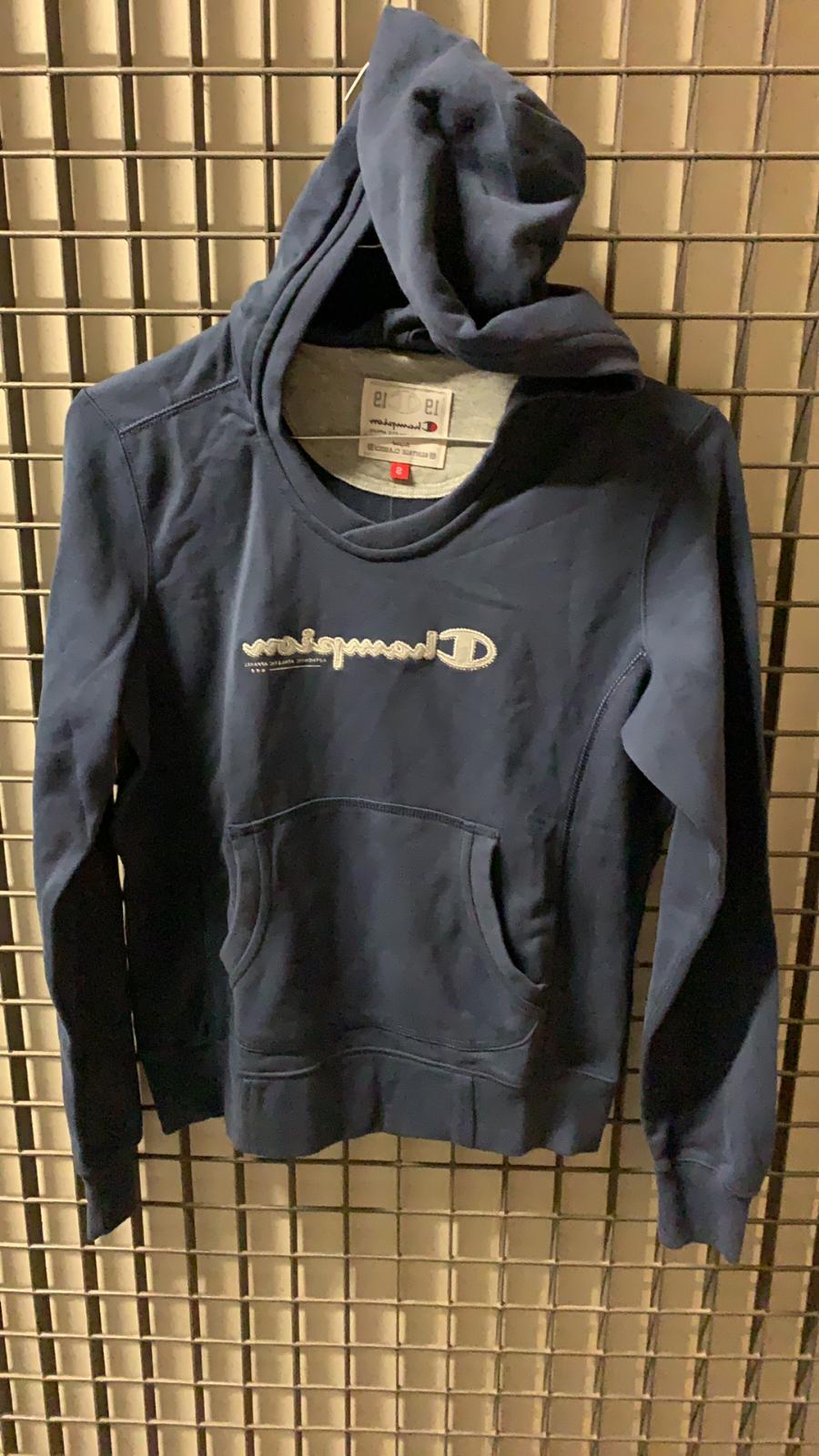 felpa con cappuccio donna blu scuro taglia