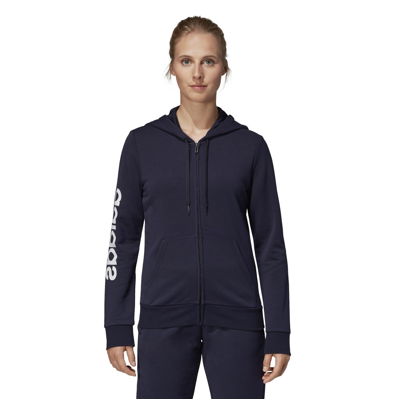 felpa con cappuccio donna essentials linear full