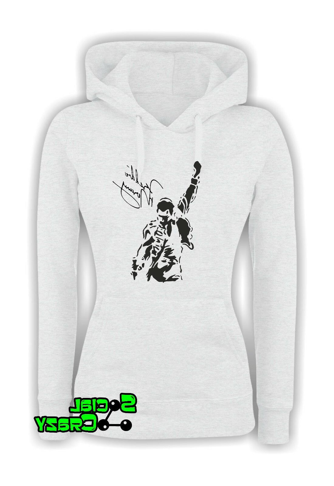 felpa con cappuccio donna freddie mercury queen