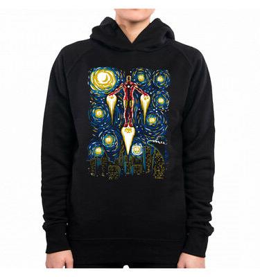 felpa con cappuccio donna starry ironman dj0034a