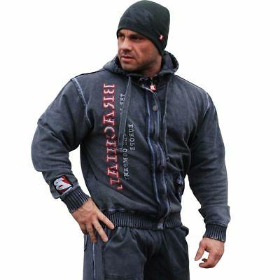 felpa con cappuccio e cerniera solid antracite