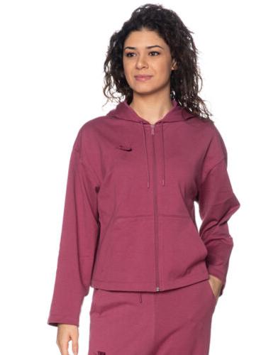 felpa con cappuccio e zip cj3752528