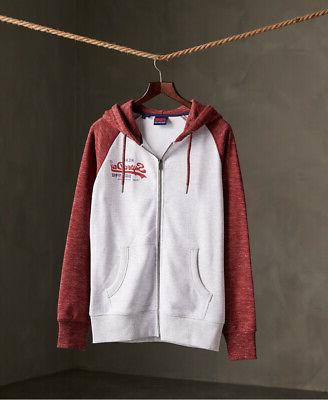 felpa con cappuccio e zip vintage logo