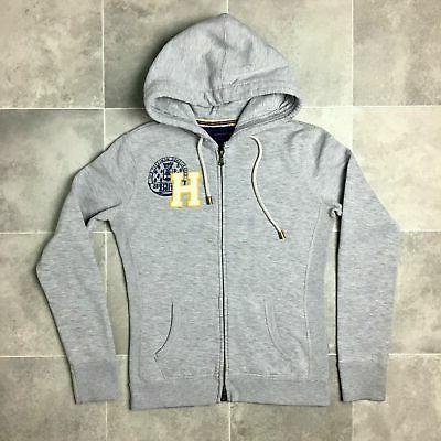 felpa con cappuccio full zip grigia taglia