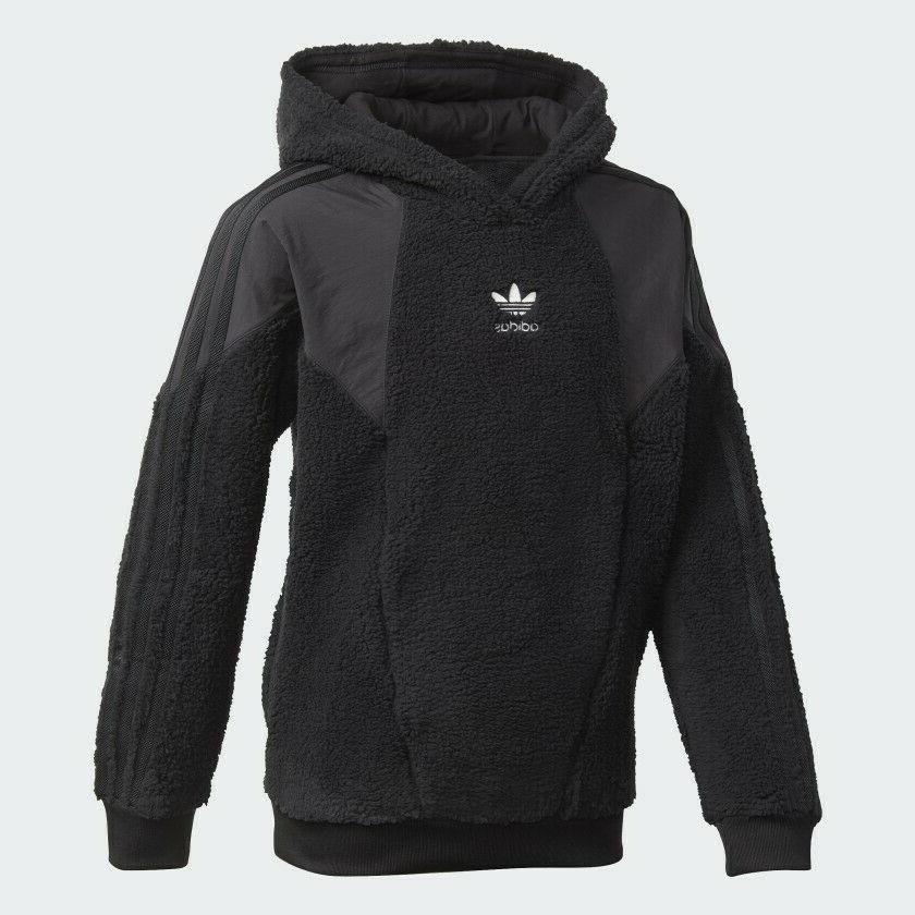 felpa con cappuccio hoodie polar fleece black