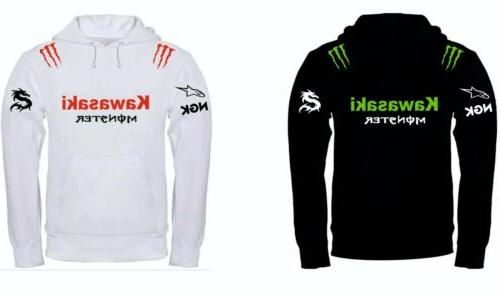 felpa con cappuccio kawasaki monster personalizzata uomo
