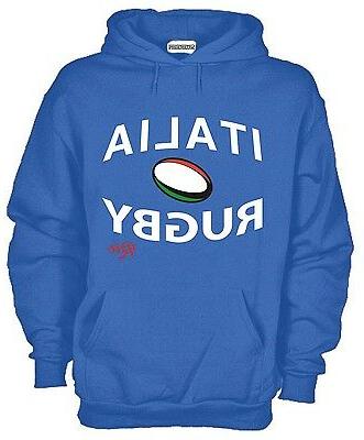 felpa con cappuccio kj1089 italia rugby nazionale